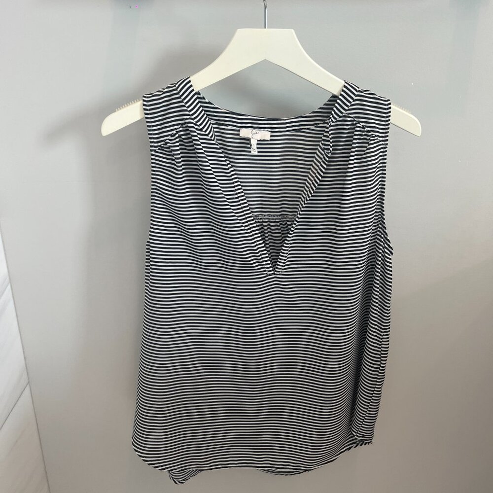 Joie white/navy stripe tank, size small